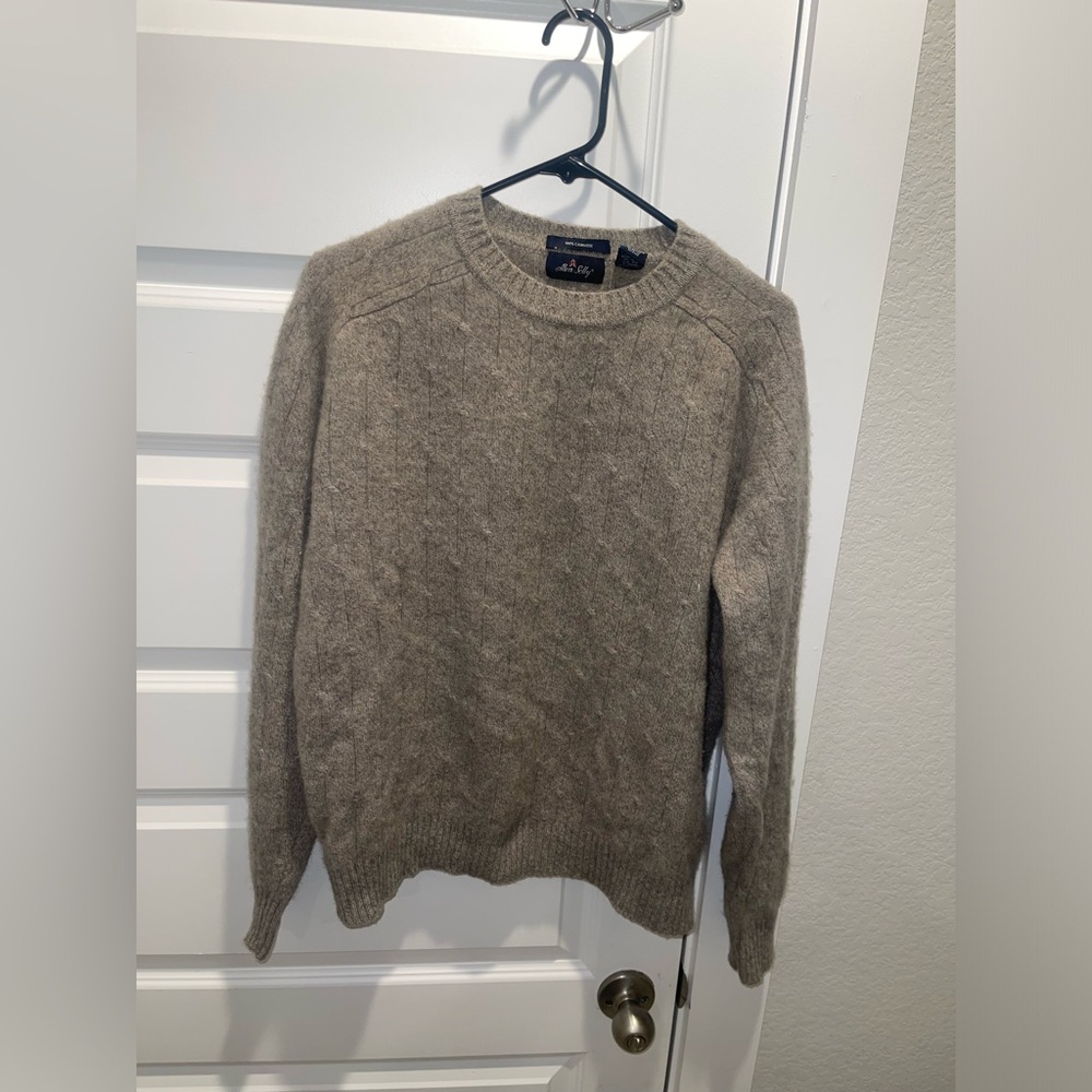 Vintage Allen Solly cable knit 100% cashmere men sweater Sz XL